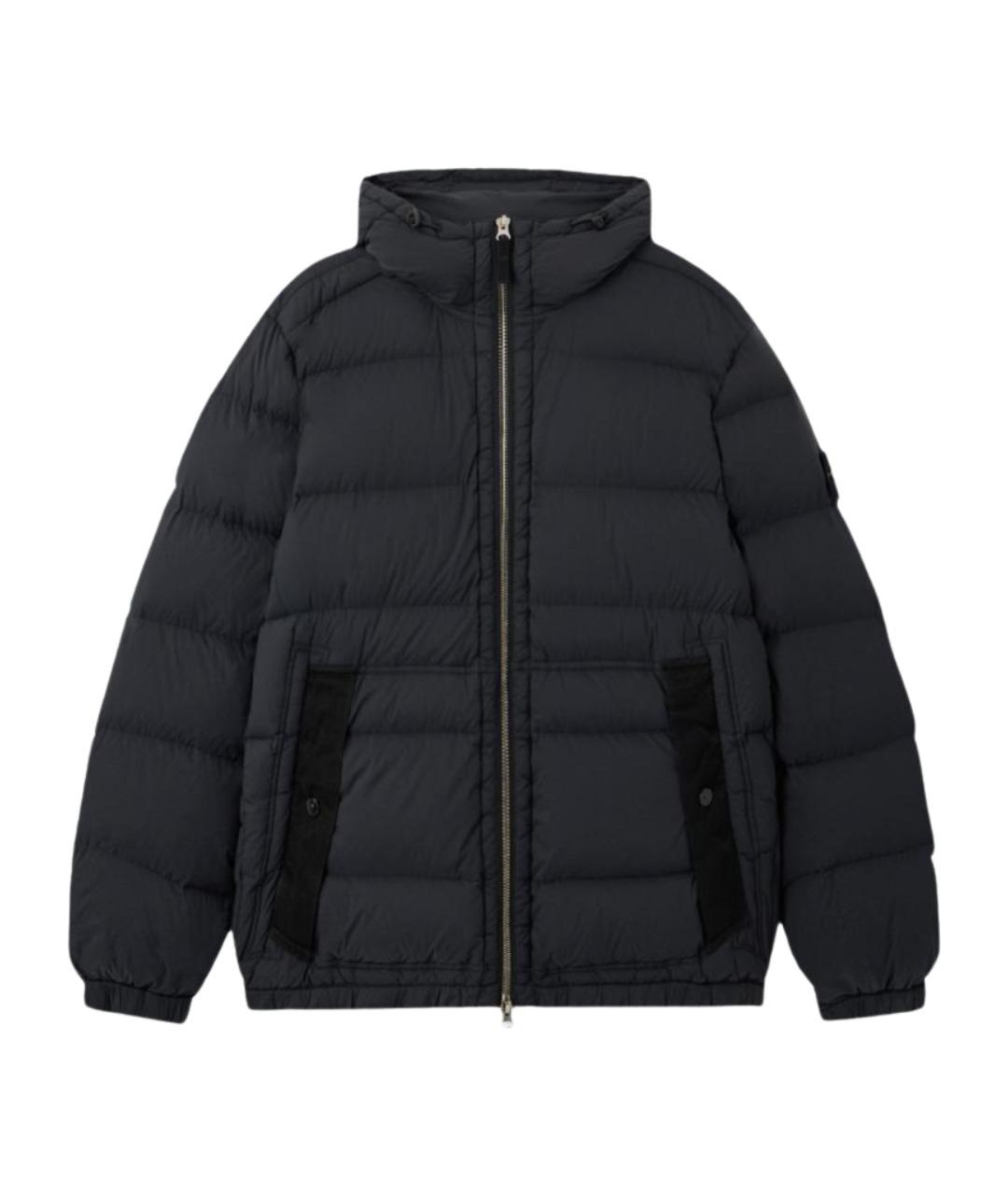 STONE ISLAND Черный полиамидовый пуховик, фото 1