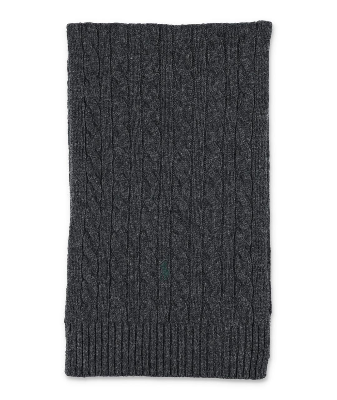 POLO RALPH LAUREN Серый шерстяной шарф, фото 1