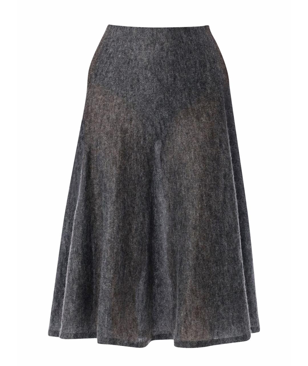 ALAIA Серая шерстяная юбка миди, фото 1
