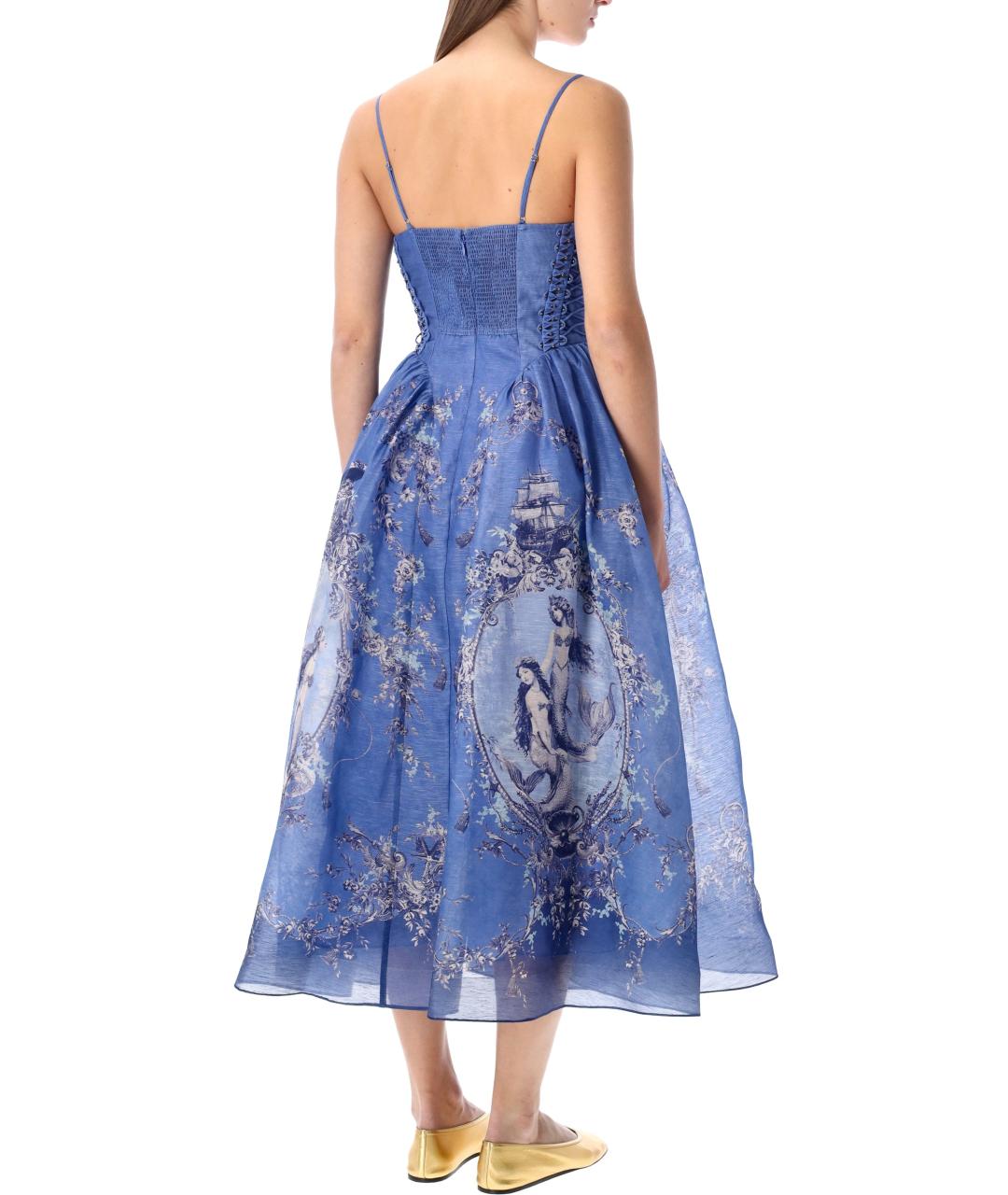 ZIMMERMANN Синее льняное вечернее платье, фото 2