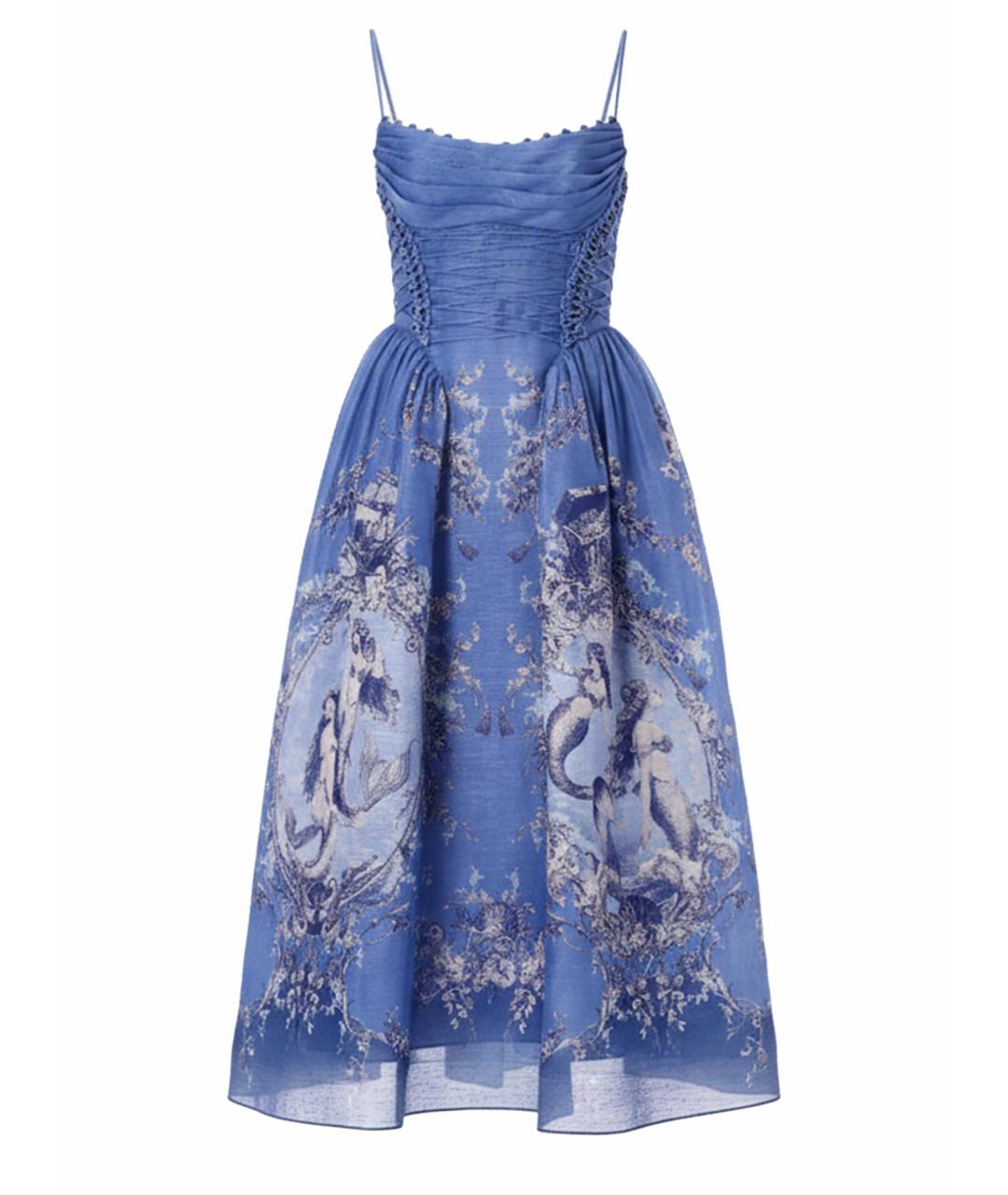 ZIMMERMANN Синее льняное вечернее платье, фото 1