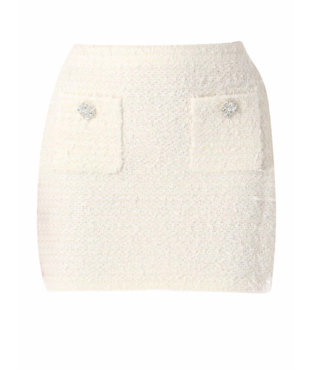 SELF-PORTRAIT Белая хлопковая юбка мини, фото 1