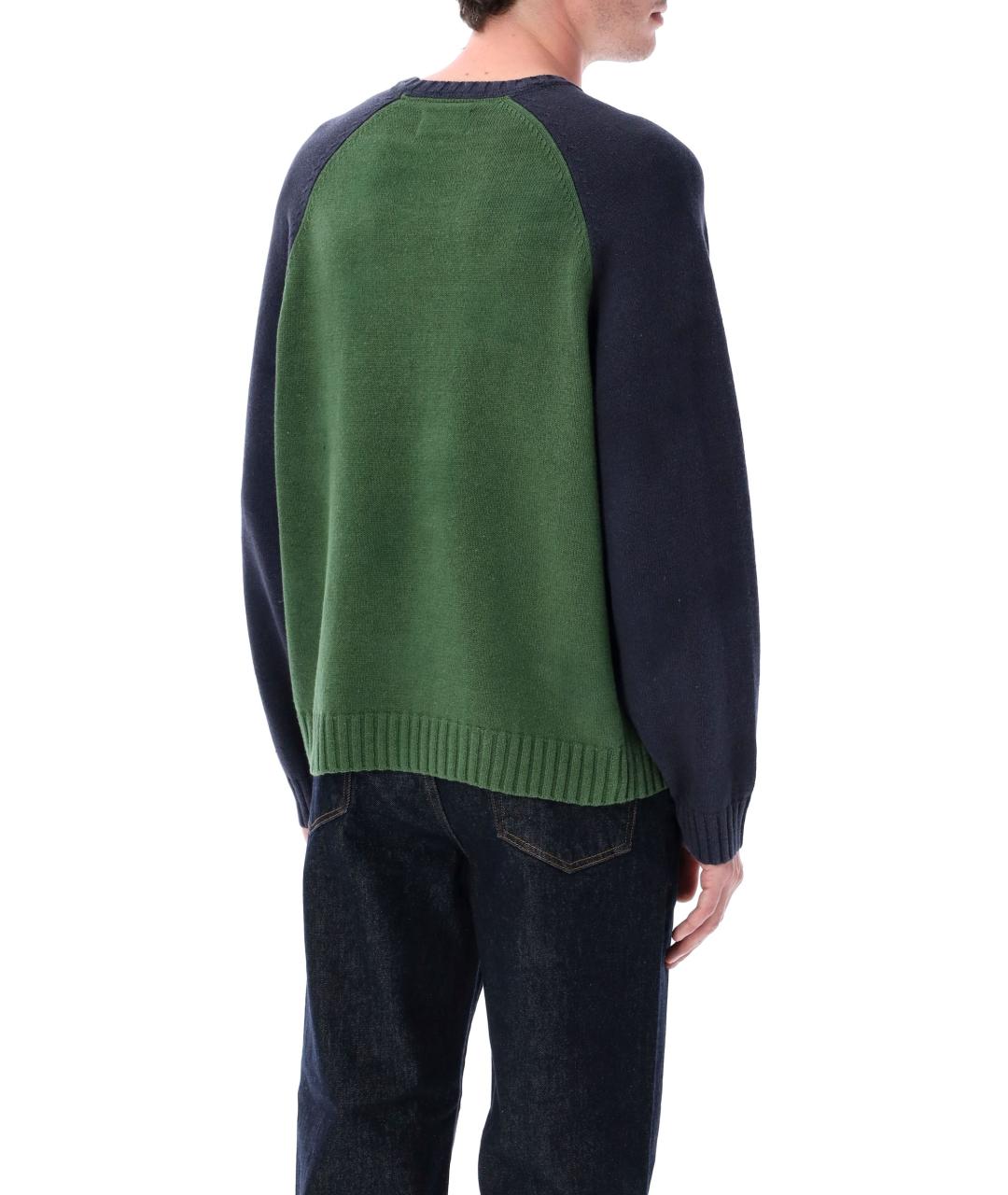 STUSSY Зеленый льняной джемпер / свитер, фото 2