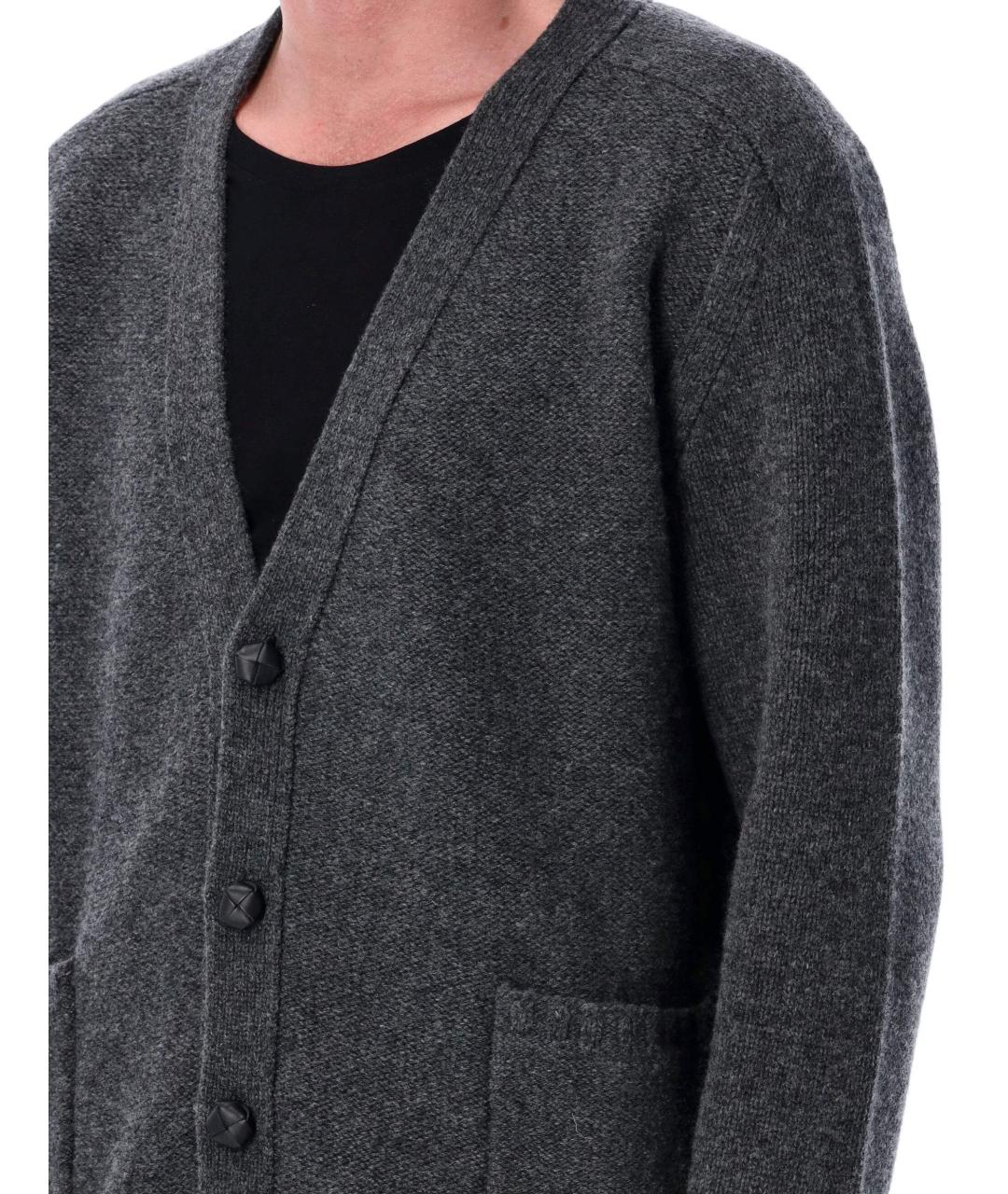 BOTTEGA VENETA Серый шерстяной кардиган, фото 4