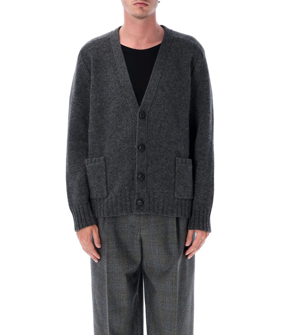 BOTTEGA VENETA Серый шерстяной кардиган, фото 2