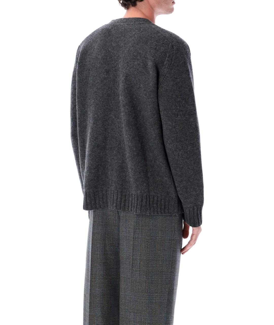 BOTTEGA VENETA Серый шерстяной кардиган, фото 3