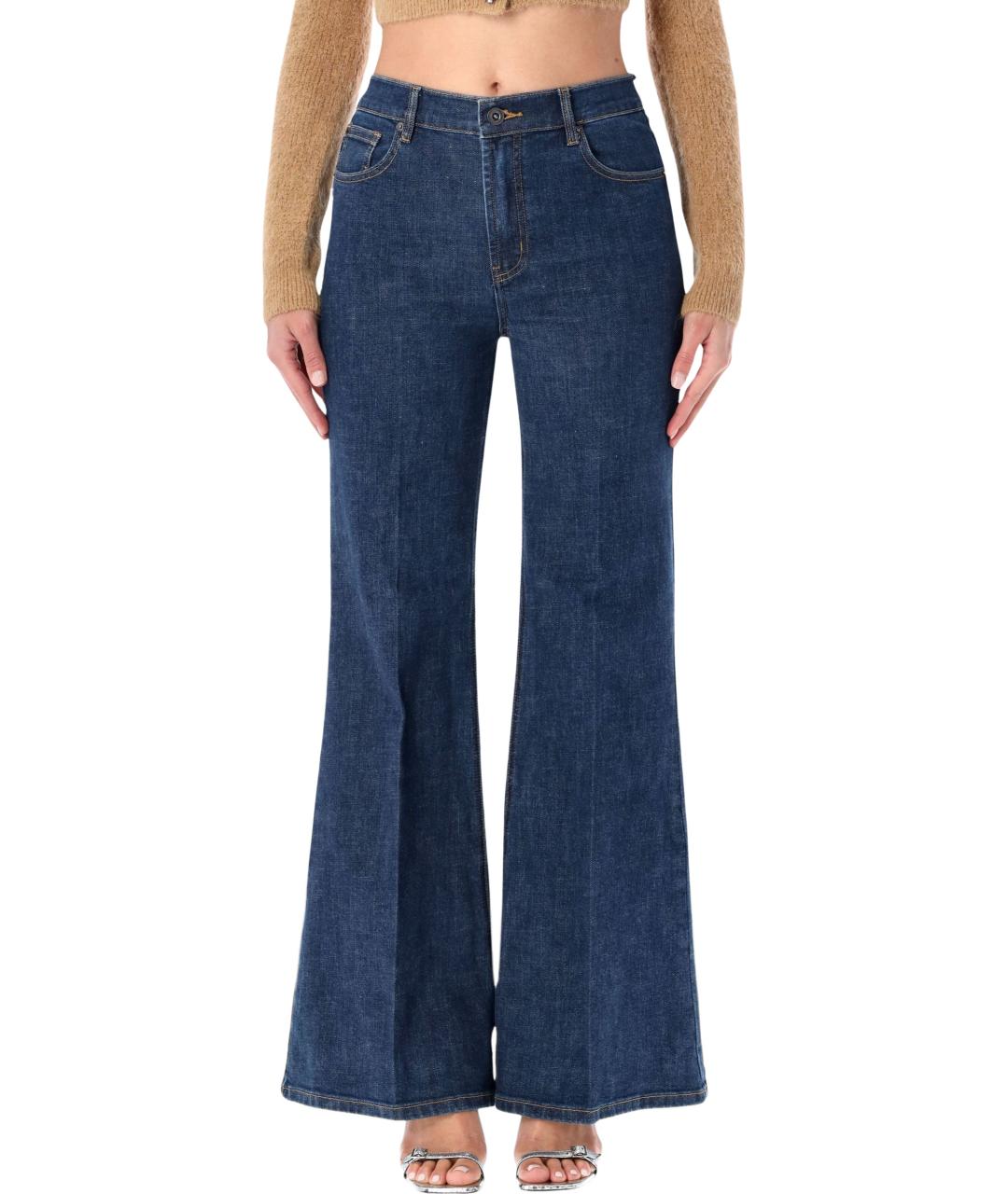 SELF-PORTRAIT Синие хлопковые джинсы клеш, фото 2