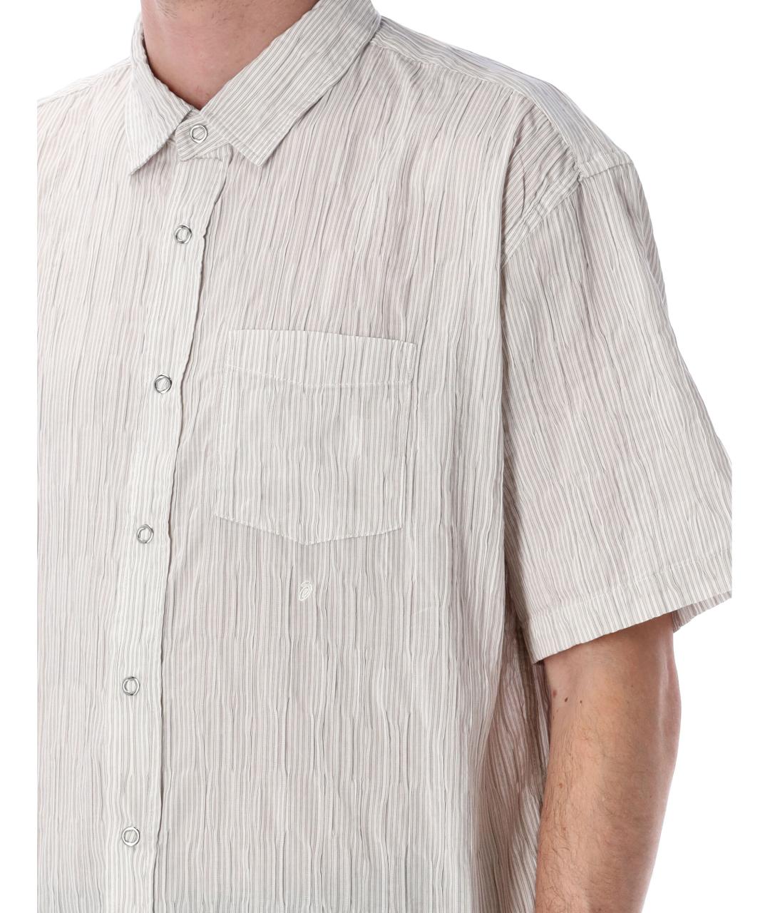 STUSSY Бежевая хлопковая кэжуал рубашка, фото 4