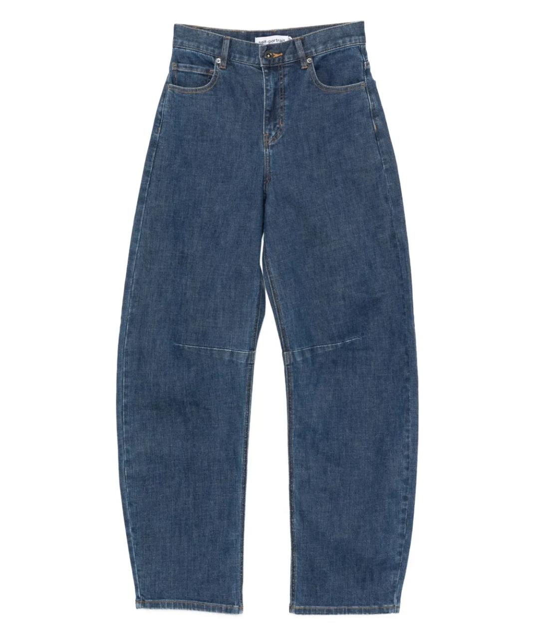 SELF-PORTRAIT Синие хлопковые прямые джинсы, фото 1