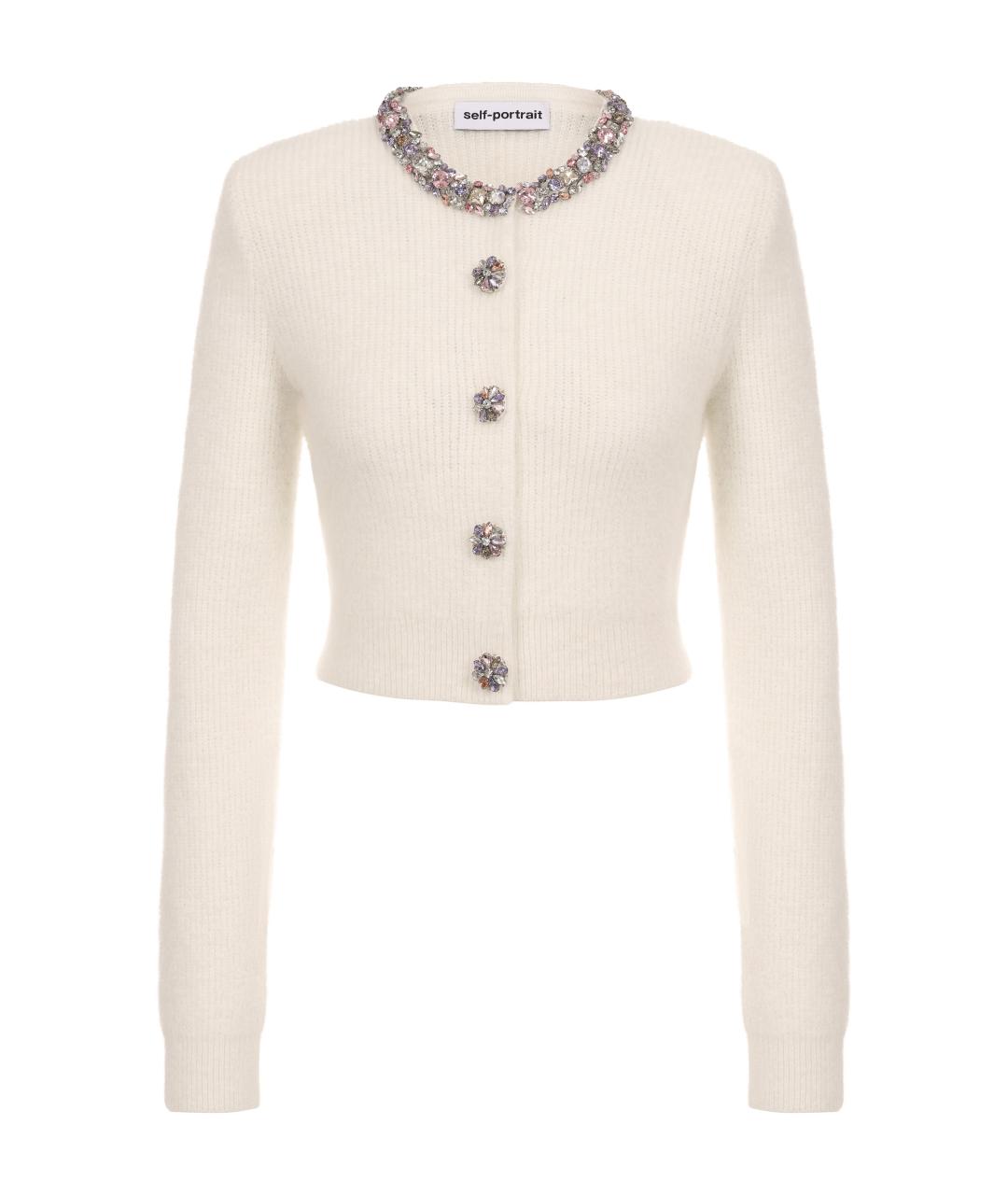 SELF-PORTRAIT Бежевый шерстяной кардиган, фото 1