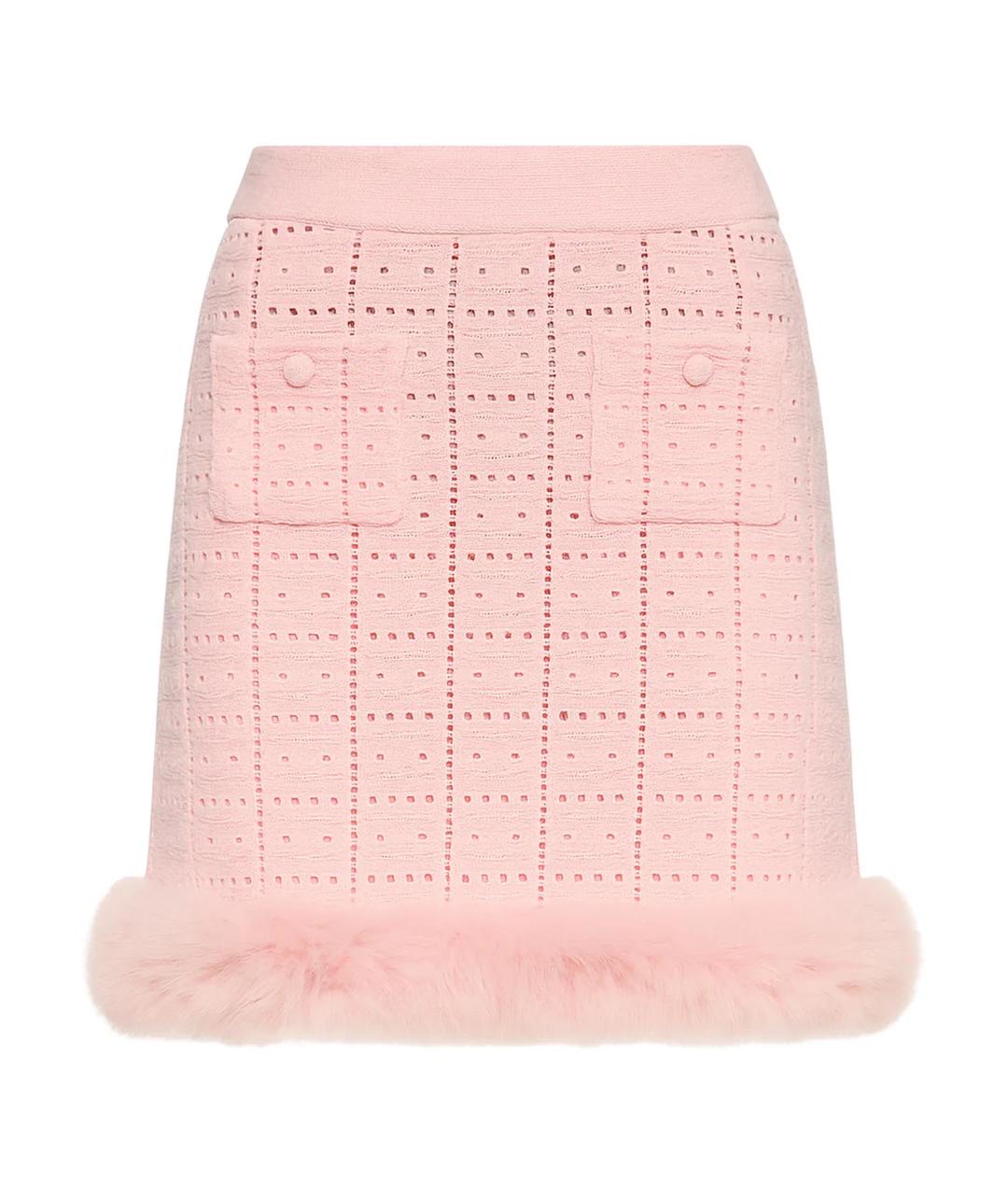 SELF-PORTRAIT Розовая хлопковая юбка мини, фото 1