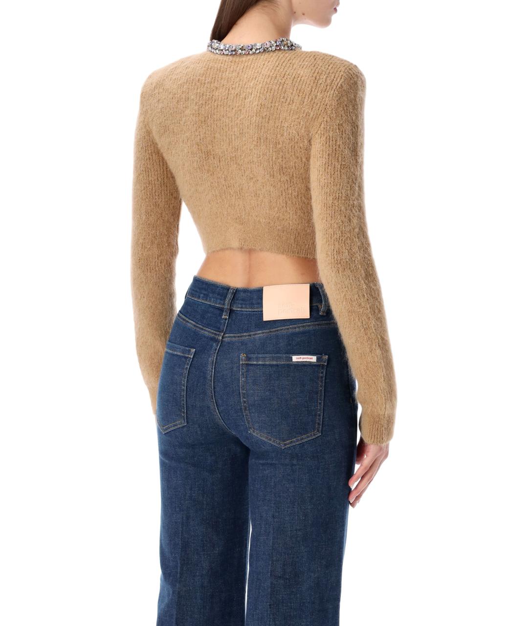 SELF-PORTRAIT Коричневый шерстяной кардиган, фото 2