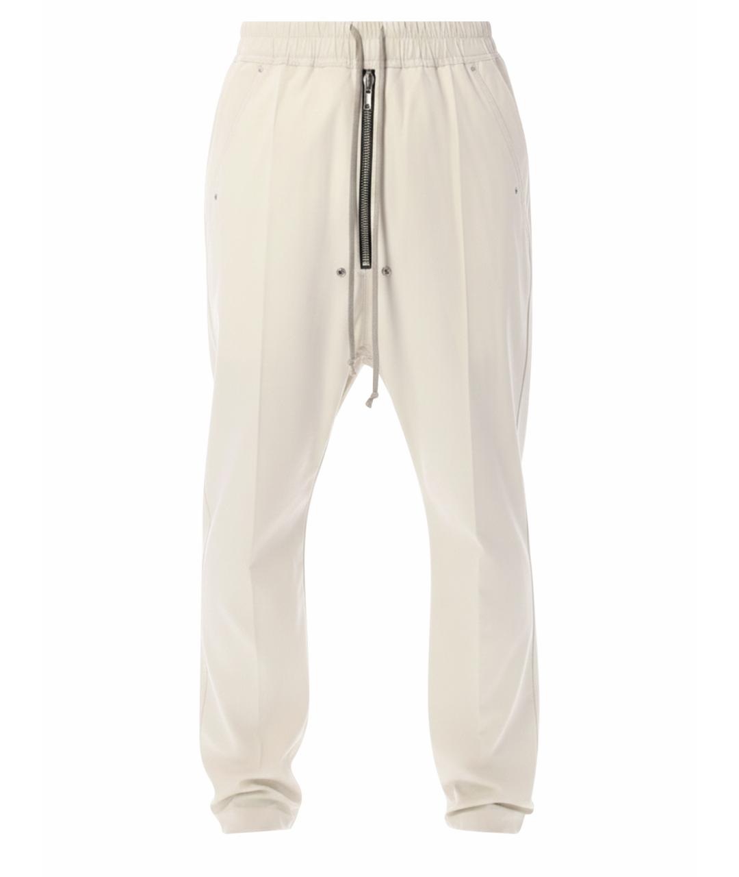 RICK OWENS Бежевые хлопковые повседневные брюки, фото 1