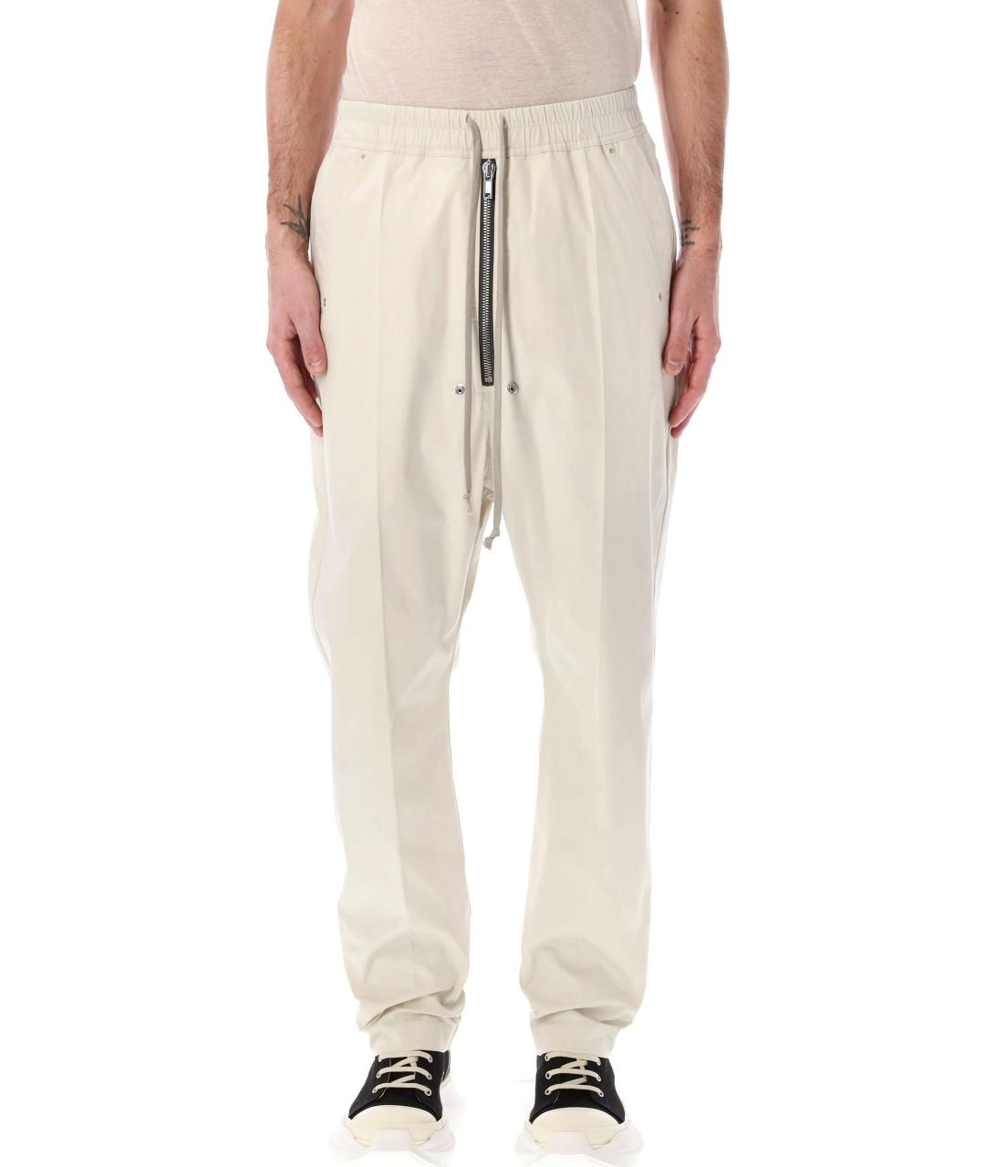 RICK OWENS Бежевые хлопковые повседневные брюки, фото 4