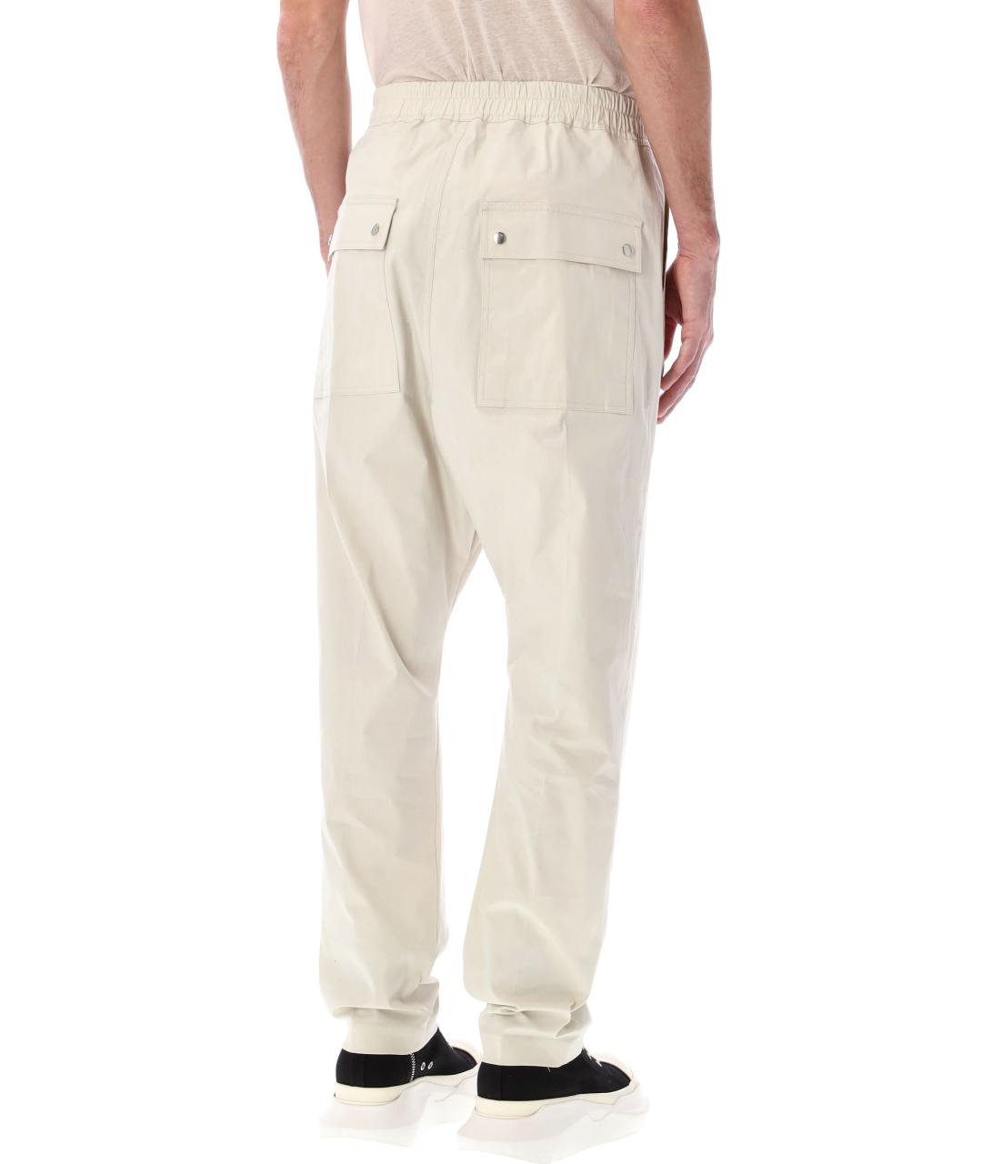 RICK OWENS Бежевые хлопковые повседневные брюки, фото 2