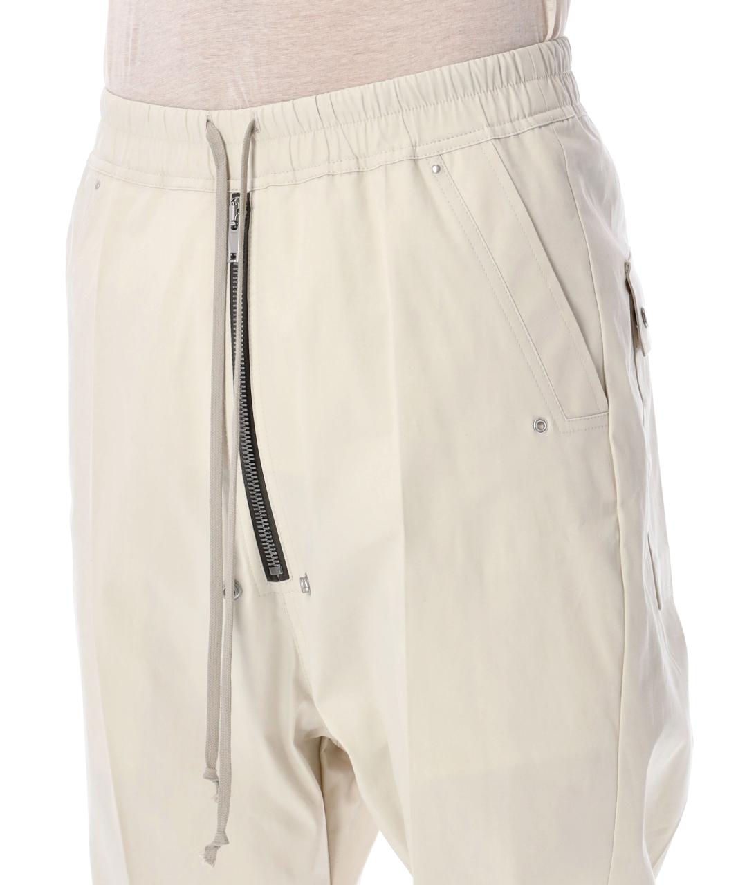 RICK OWENS Бежевые хлопковые повседневные брюки, фото 3