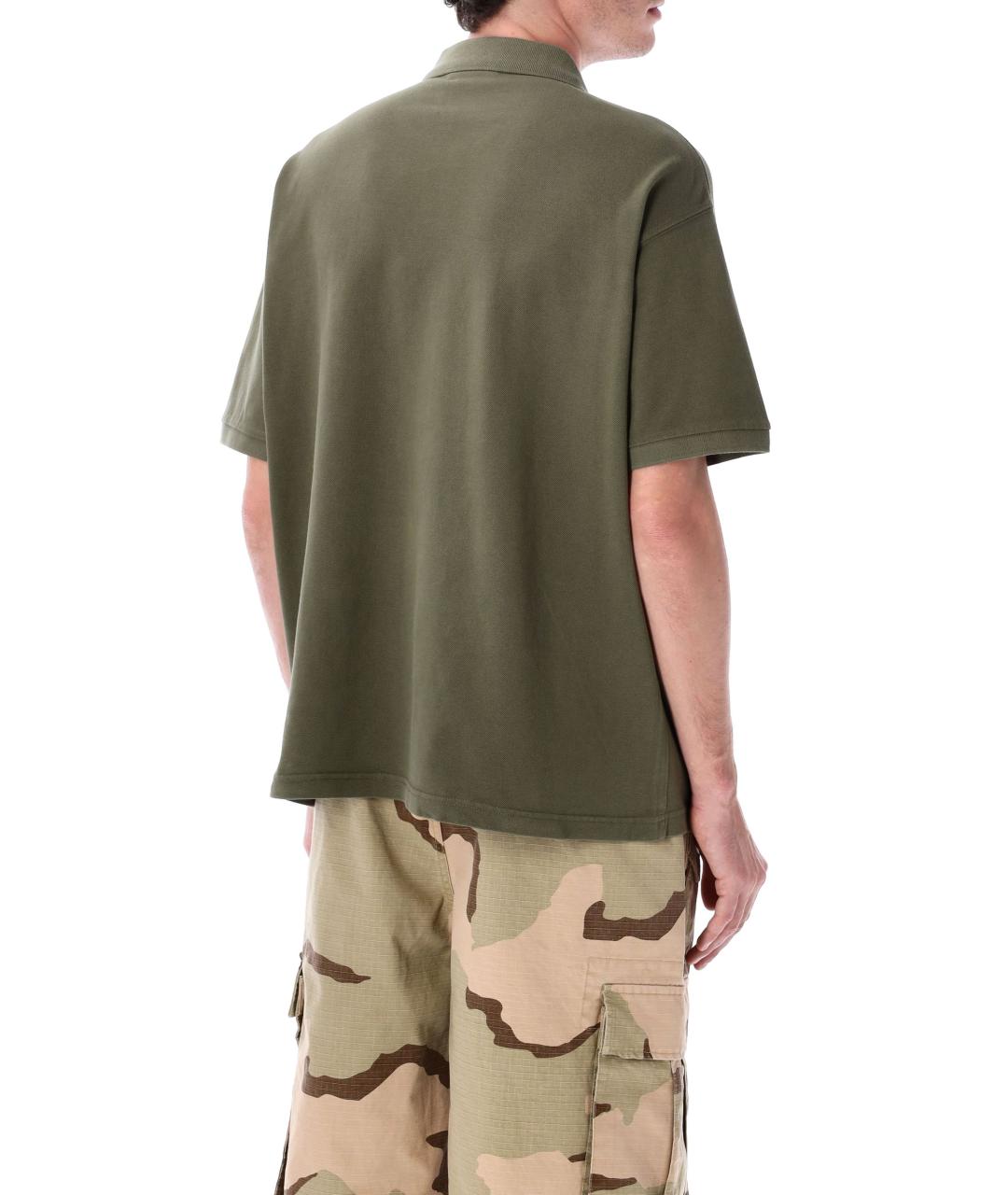 STUSSY Зеленые хлопковое поло с коротким рукавом, фото 3