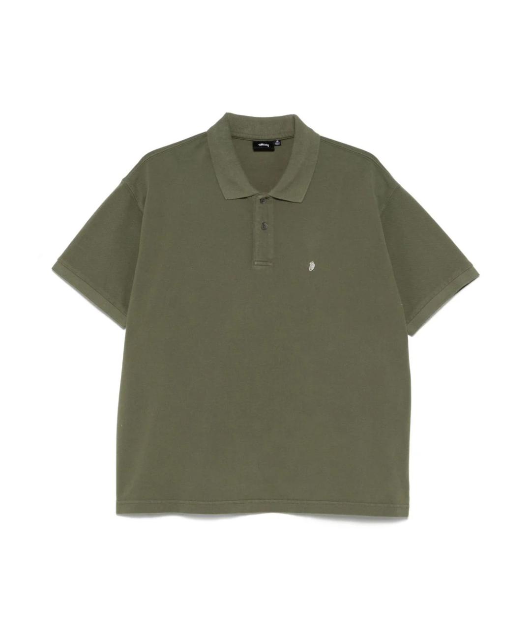 STUSSY Зеленые хлопковое поло с коротким рукавом, фото 1
