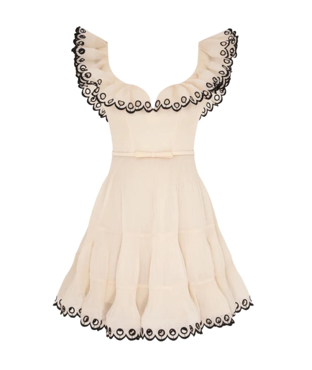 ZIMMERMANN Бежевое полиэстеровое платье, фото 1