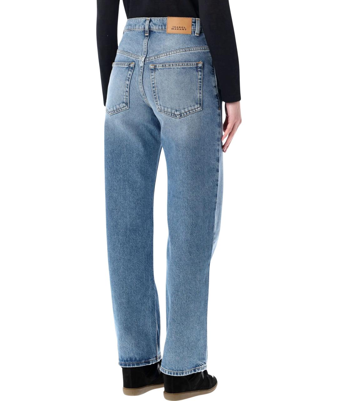 ISABEL MARANT ETOILE Голубые хлопковые прямые джинсы, фото 2