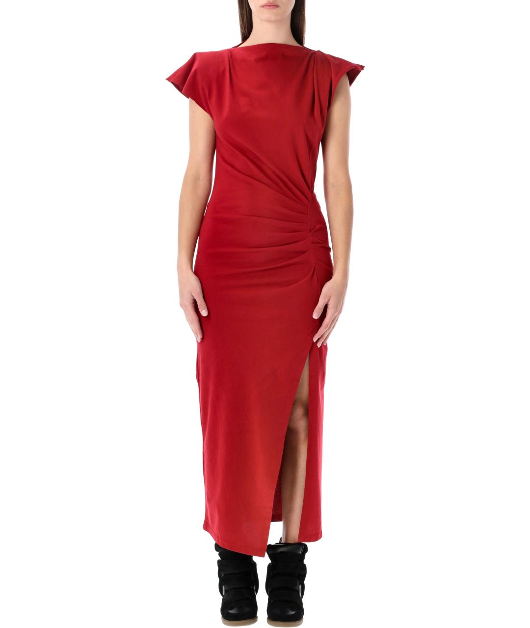 ISABEL MARANT ETOILE Красное хлопковое вечернее платье, фото 2