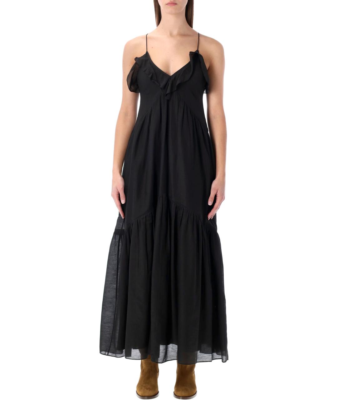 ISABEL MARANT ETOILE Черное хлопковое вечернее платье, фото 2