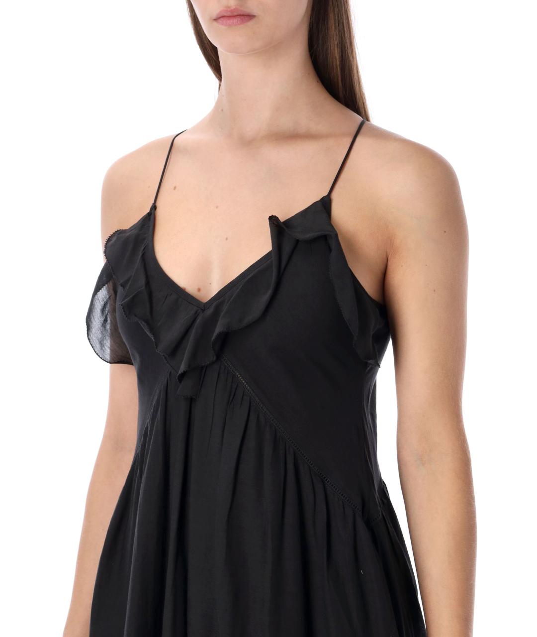 ISABEL MARANT ETOILE Черное хлопковое вечернее платье, фото 4