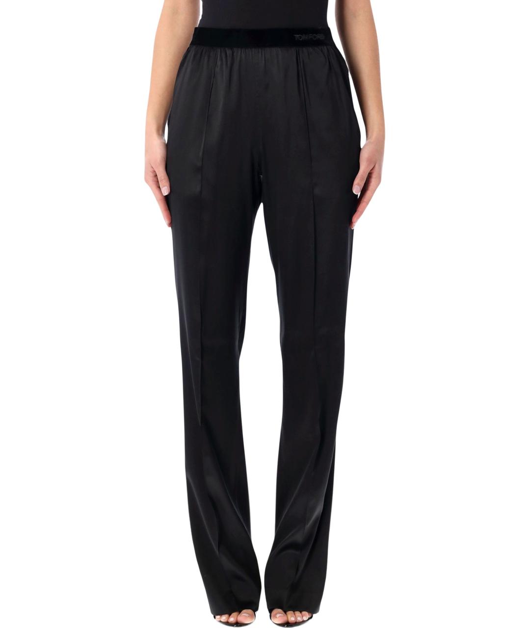 TOM FORD Черные шелковые прямые брюки, фото 2