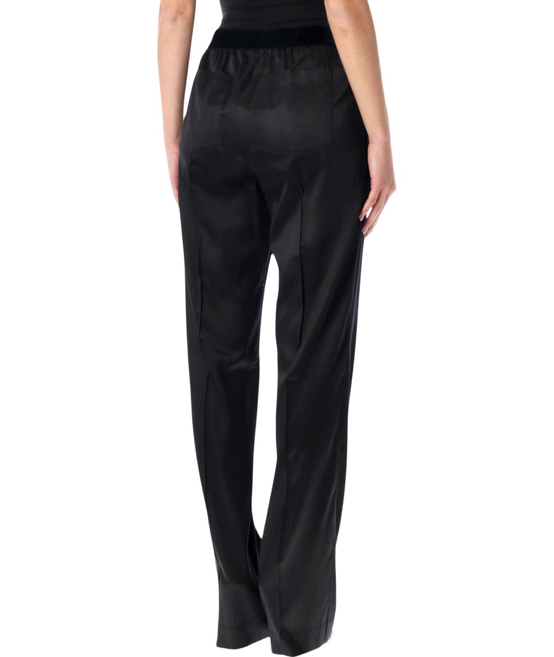 TOM FORD Черные шелковые прямые брюки, фото 3
