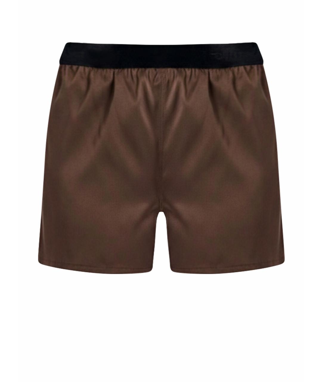TOM FORD Коричневые шелковые шорты, фото 1