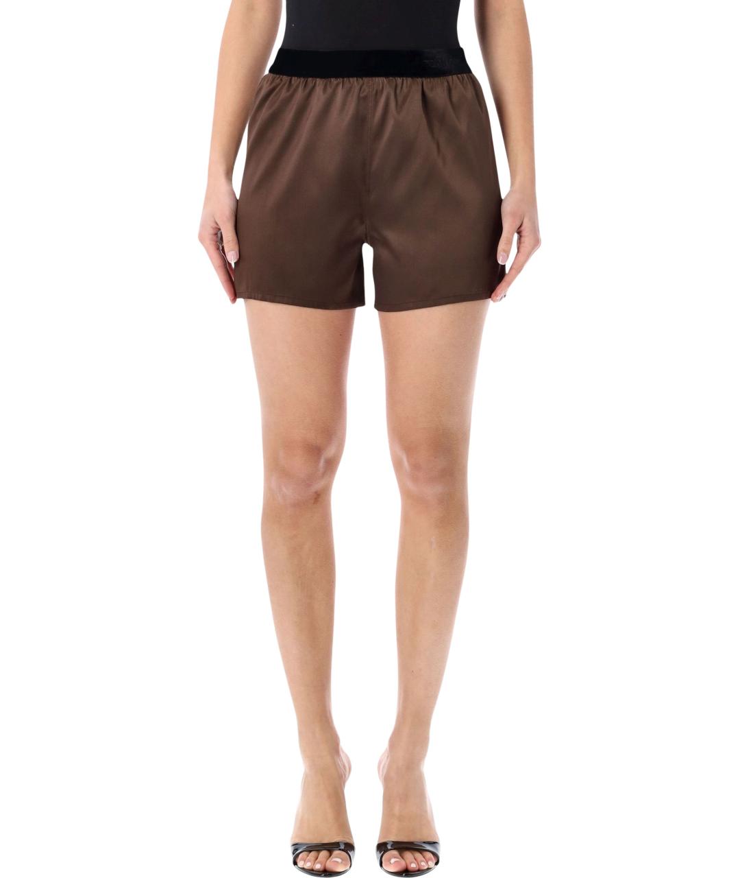 TOM FORD Коричневые шелковые шорты, фото 4