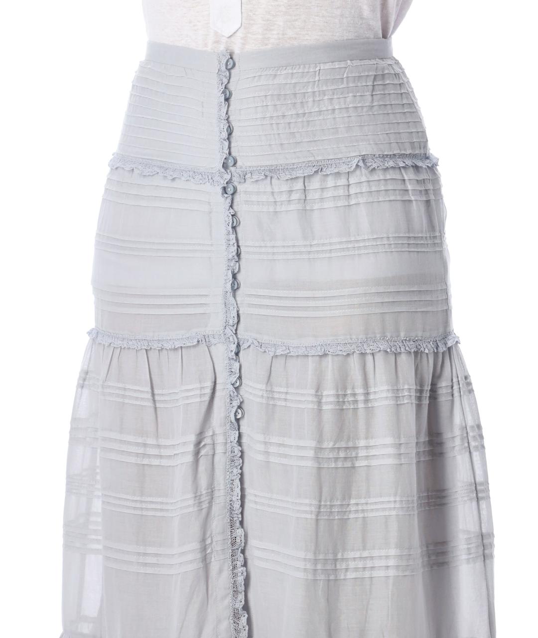 ISABEL MARANT ETOILE Серая хлопковая юбка макси, фото 3