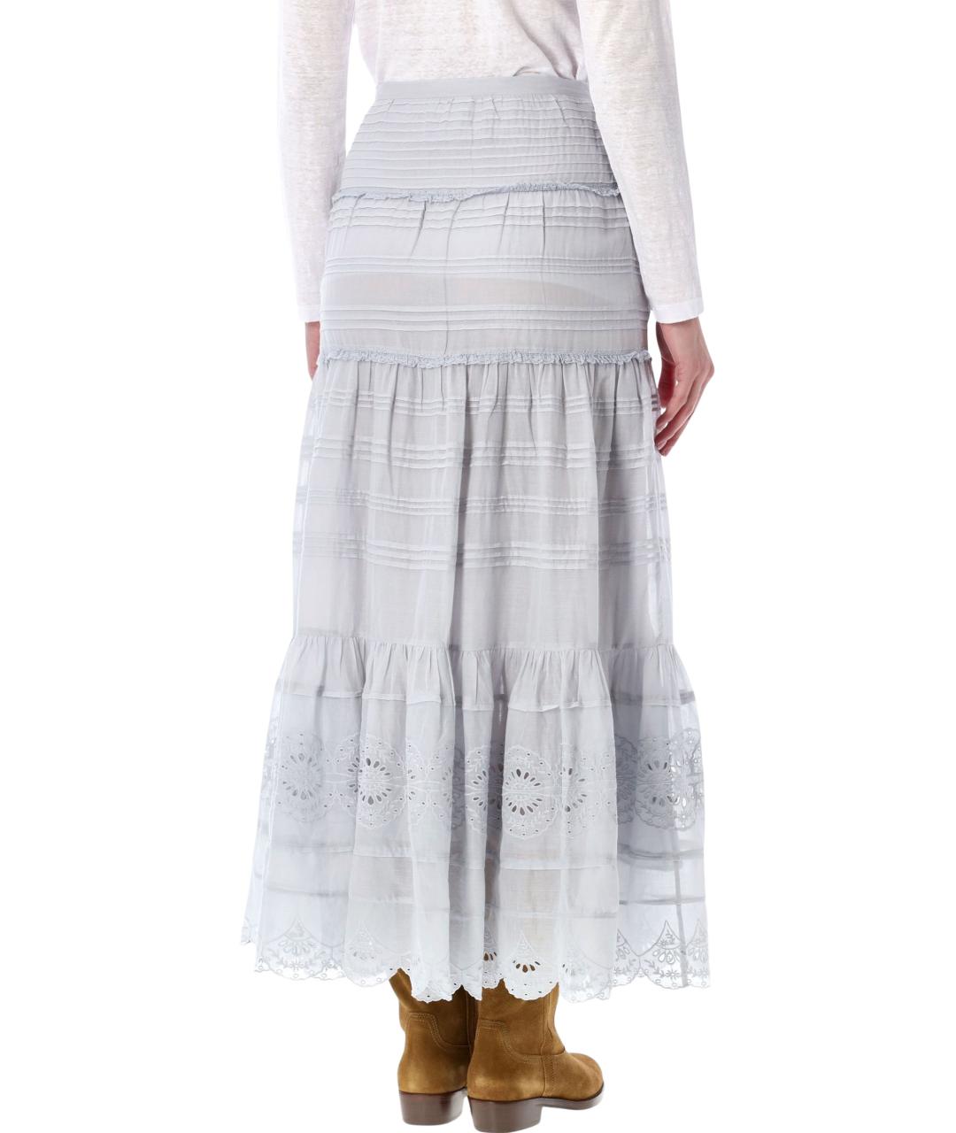 ISABEL MARANT ETOILE Серая хлопковая юбка макси, фото 2