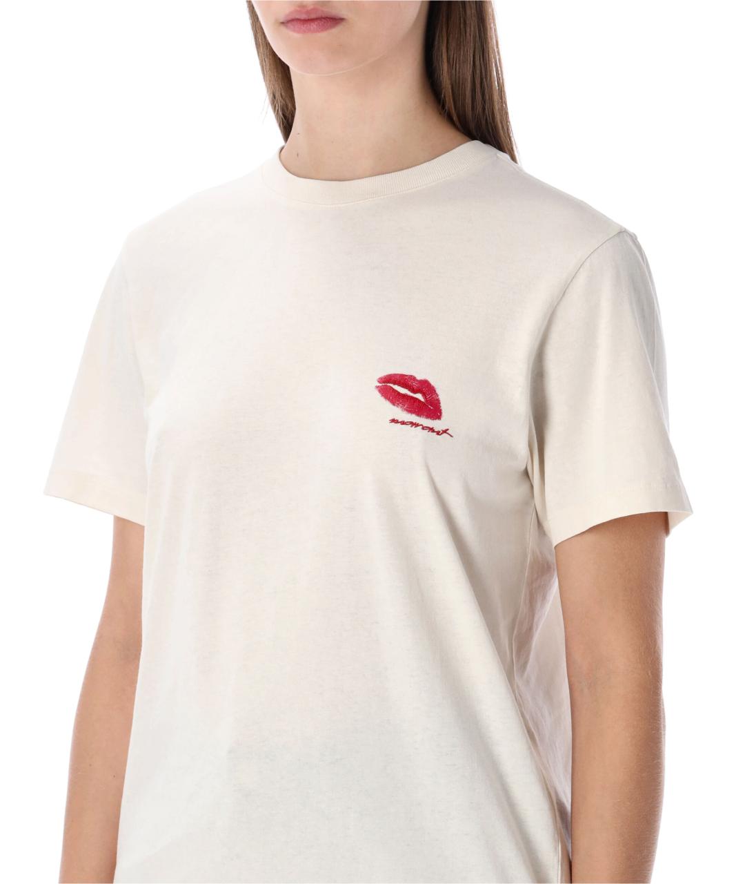 ISABEL MARANT ETOILE Бежевая хлопковая футболка, фото 4