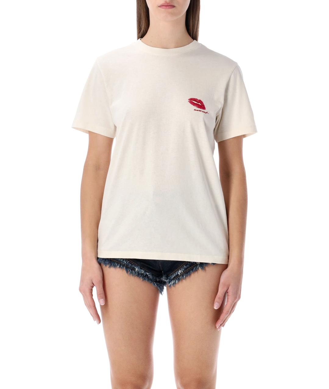 ISABEL MARANT ETOILE Бежевая хлопковая футболка, фото 2