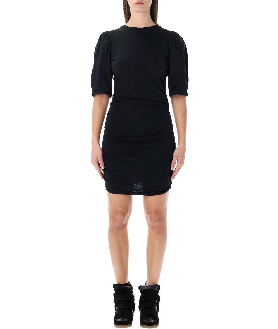 ISABEL MARANT ETOILE Черное хлопковое повседневное платье, фото 2