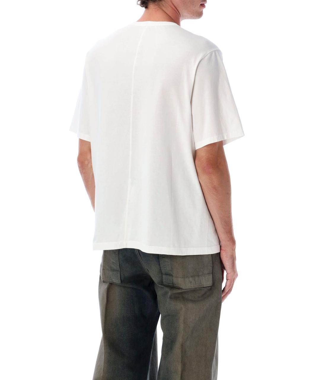 RICK OWENS Белая хлопковая футболка, фото 2