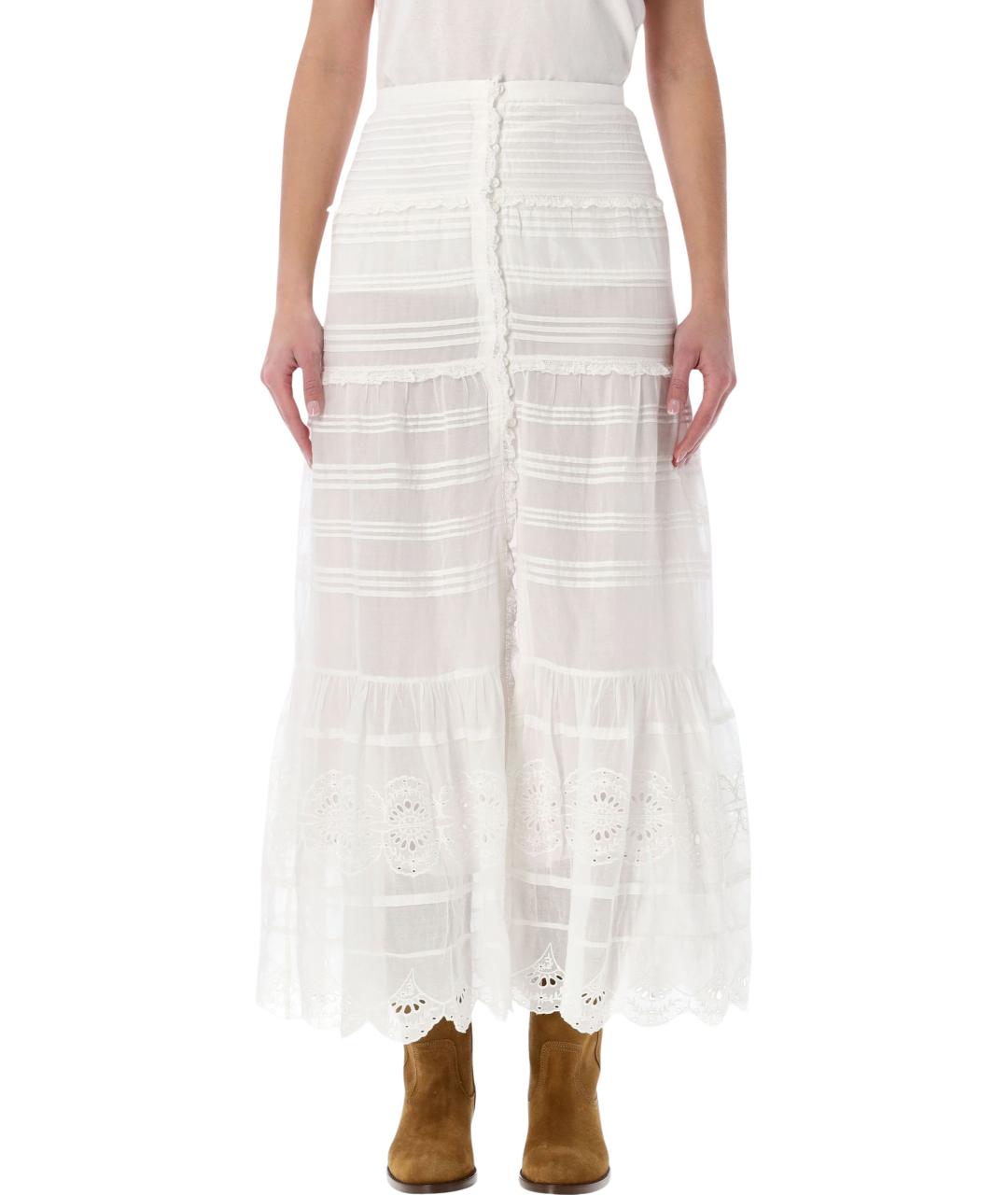 ISABEL MARANT ETOILE Белая хлопковая юбка миди, фото 1