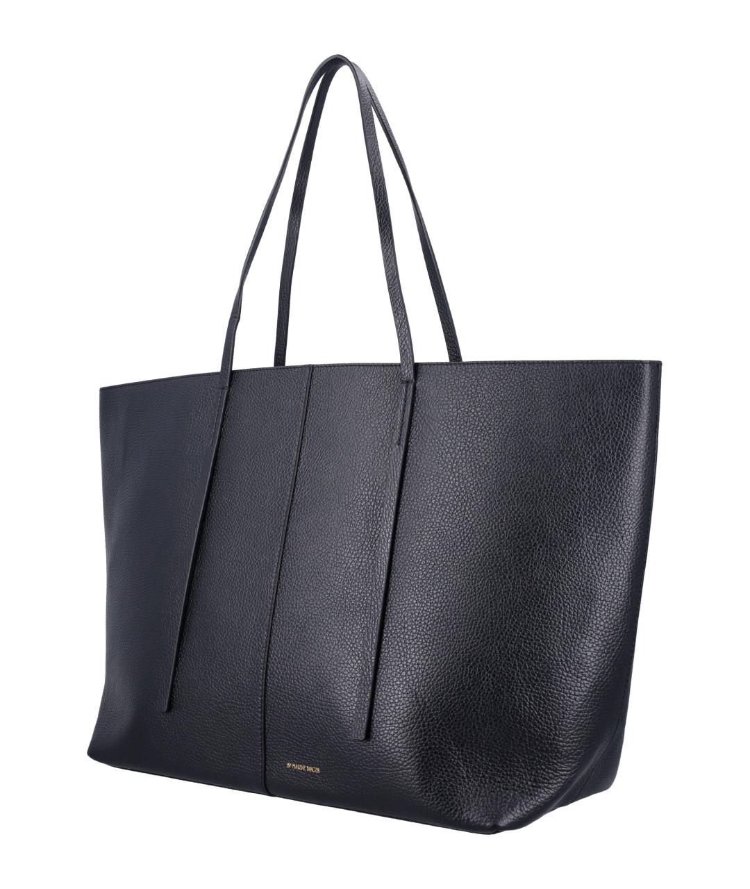 BY MALENE BIRGER Черная кожаная сумка тоут, фото 4