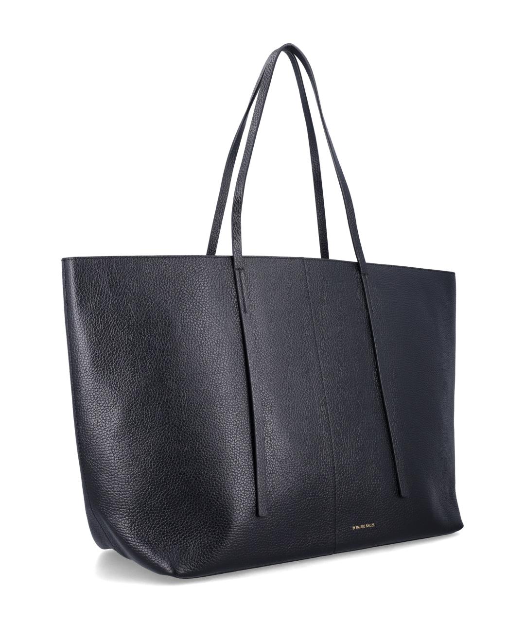 BY MALENE BIRGER Черная кожаная сумка тоут, фото 2