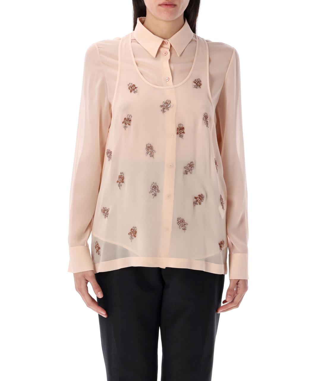 FENDI Розовая шелковая рубашка, фото 2