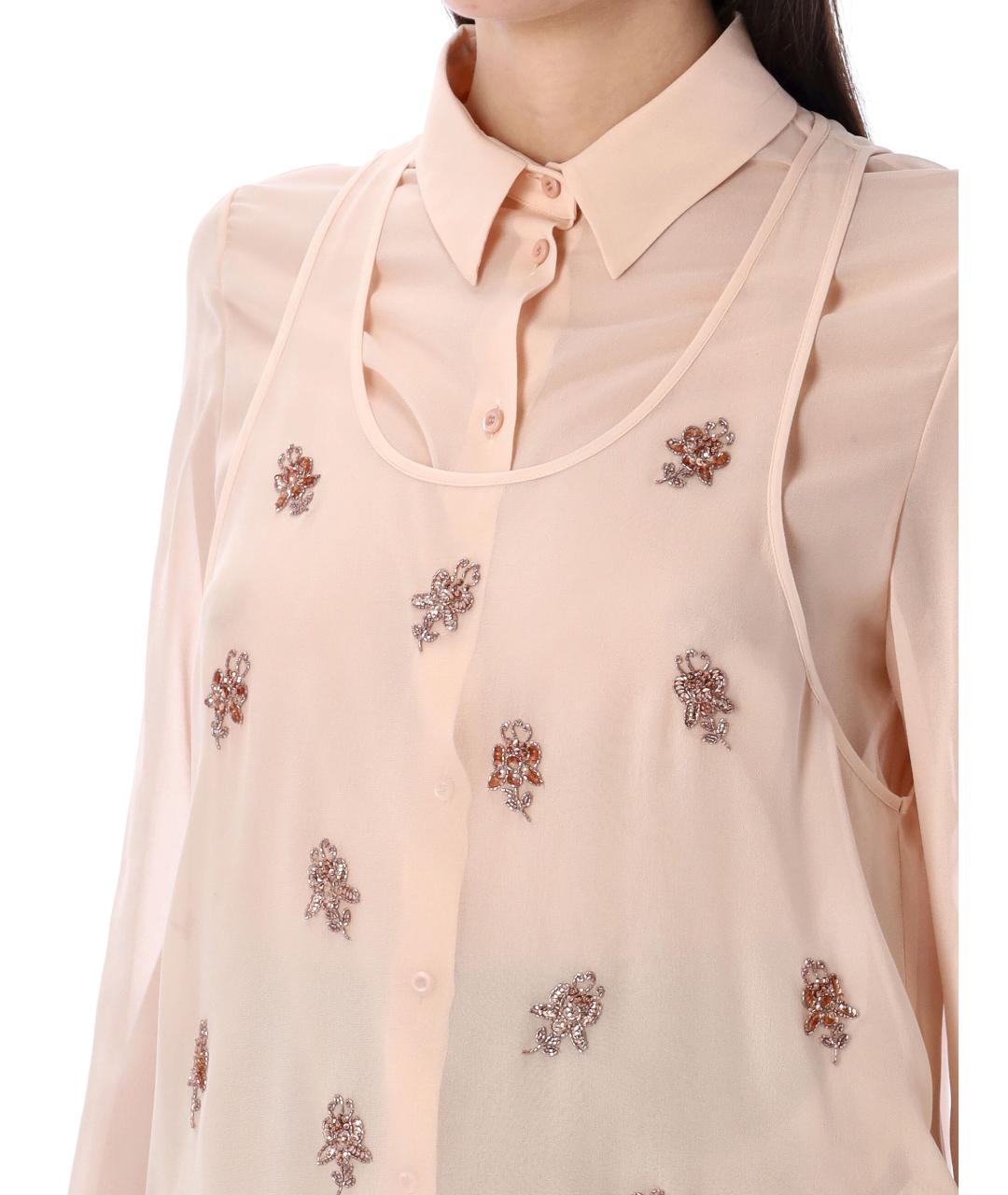 FENDI Розовая шелковая рубашка, фото 4