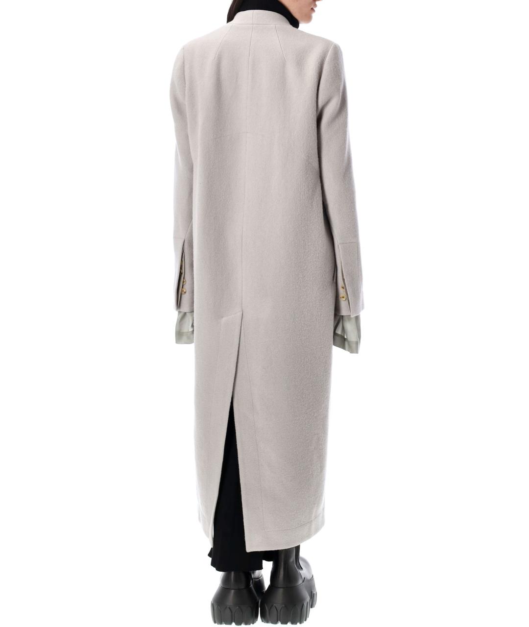 RICK OWENS Серое шерстяное пальто, фото 2