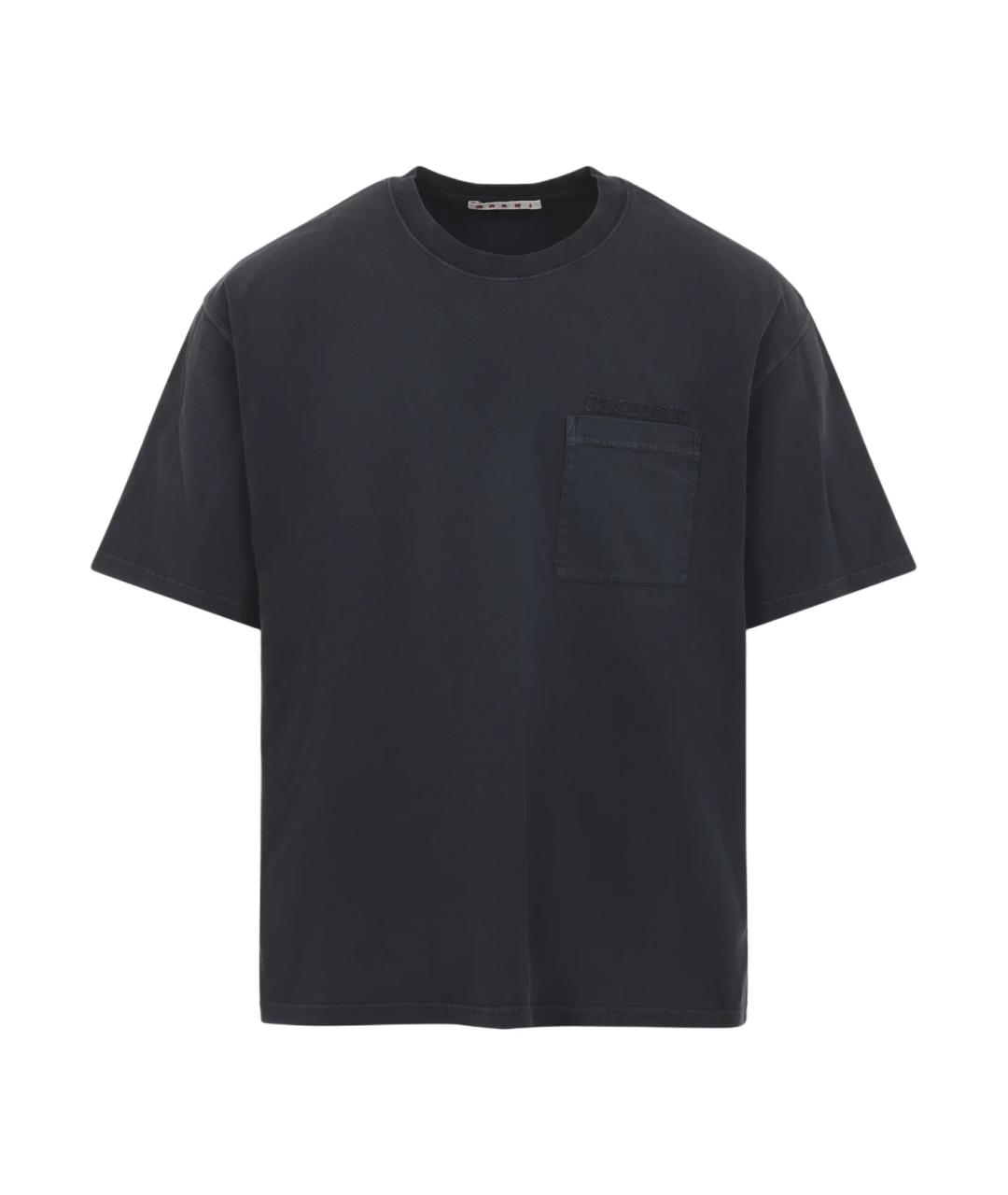 MARNI Черная хлопковая футболка, фото 1