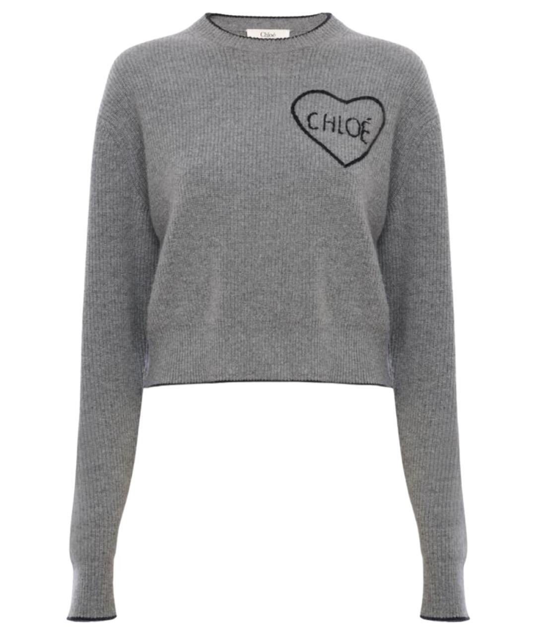 CHLOE Серый шерстяной джемпер / свитер, фото 1
