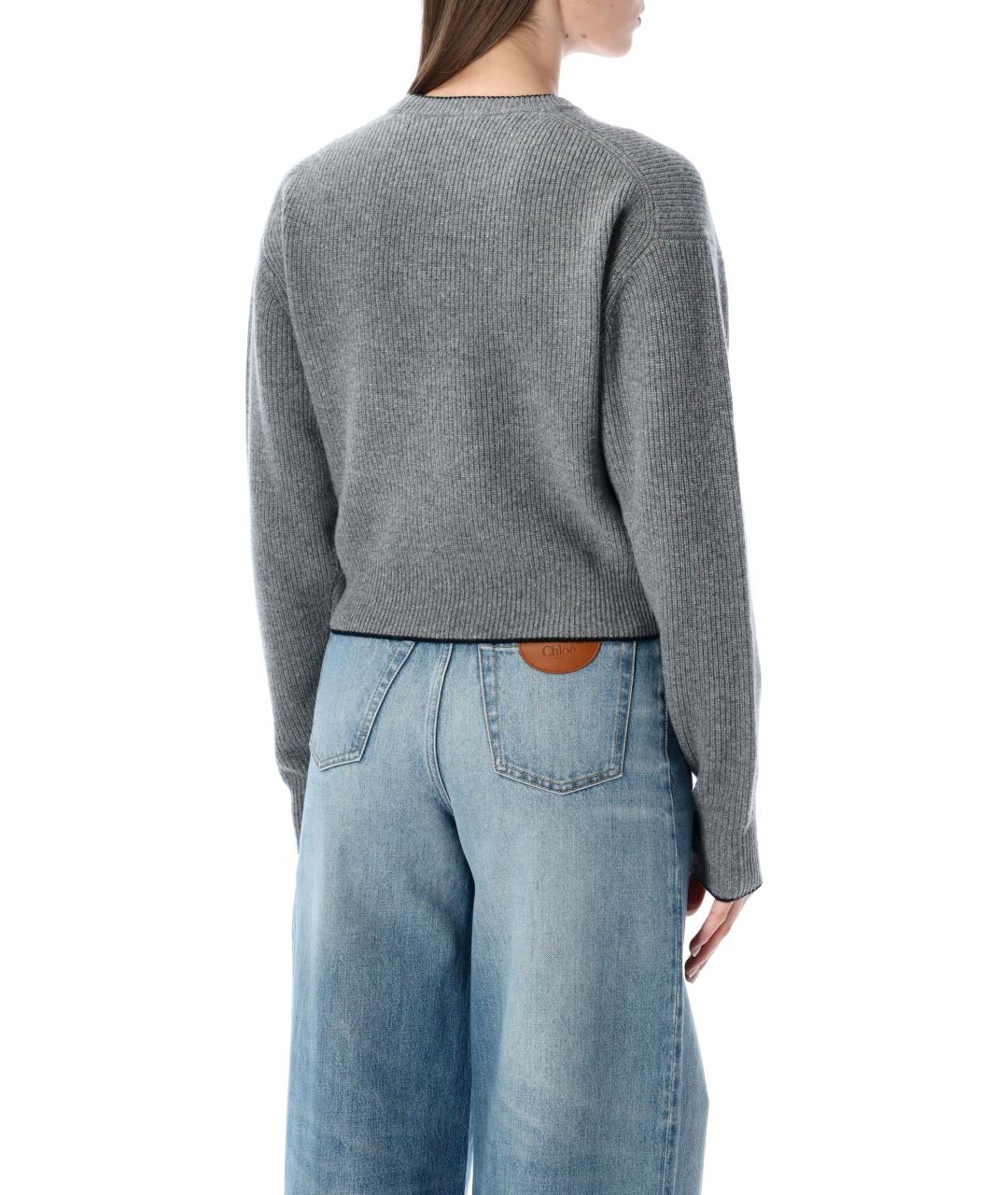 CHLOE Серый шерстяной джемпер / свитер, фото 3