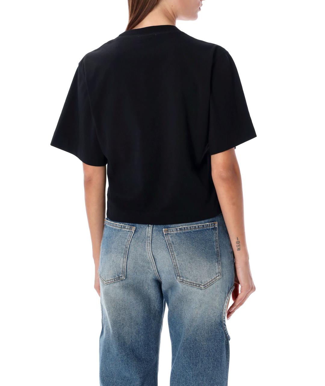 OFF-WHITE Черная хлопковая футболка, фото 3