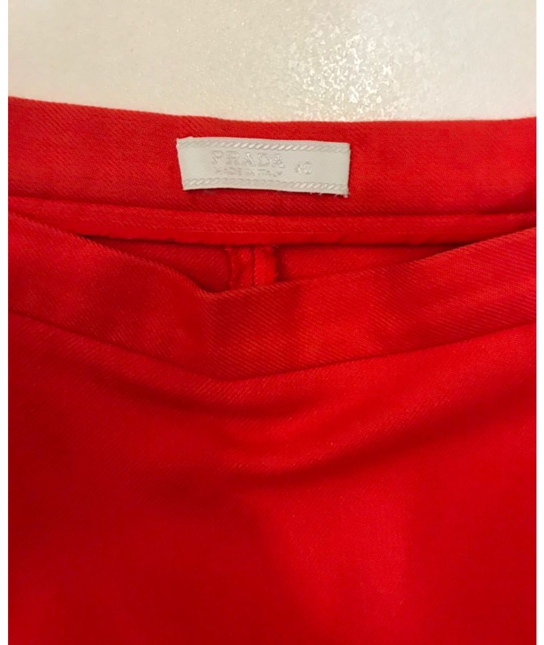 PRADA Красная хлопковая юбка миди, фото 5