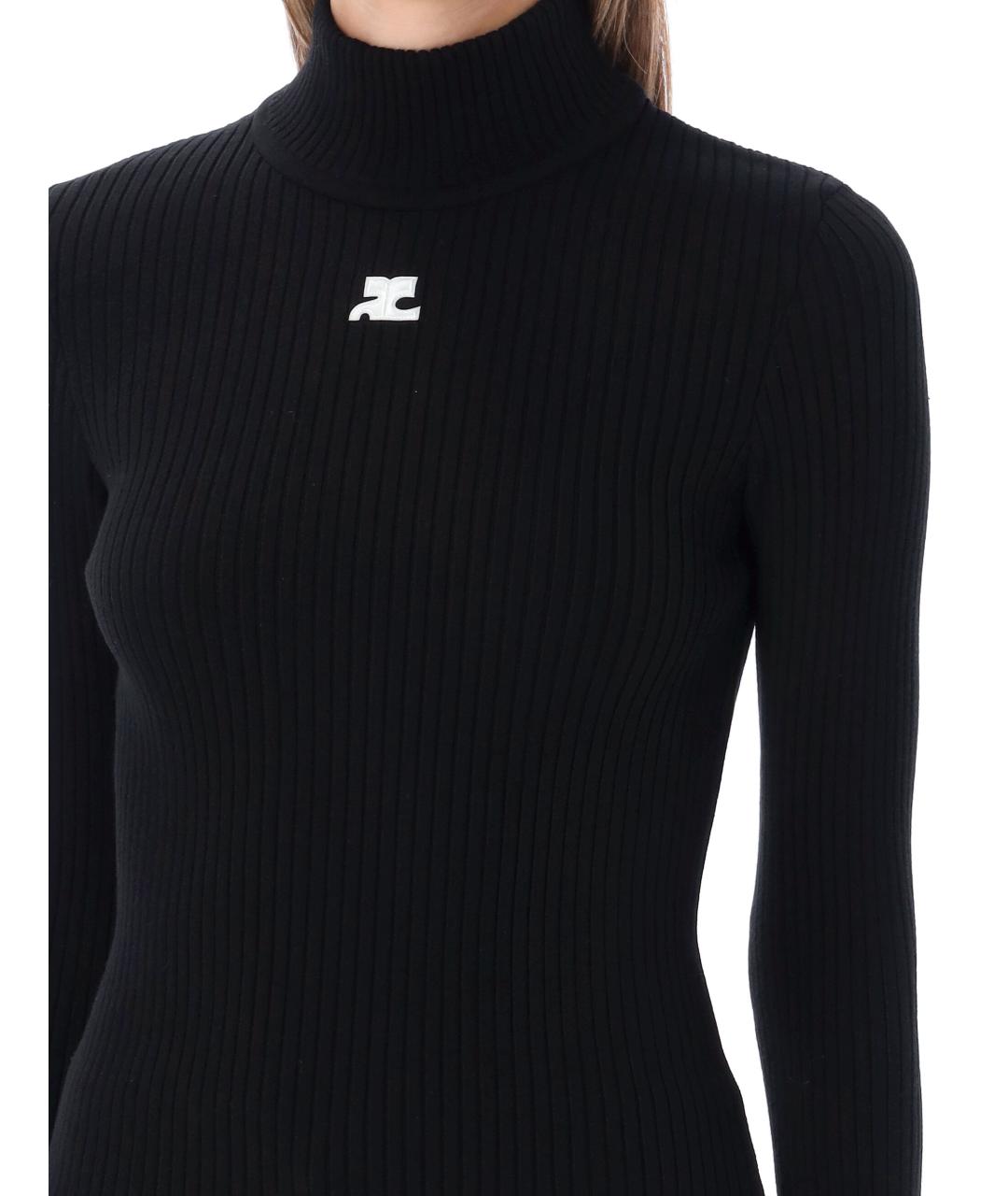 COURREGES Черная вискозная водолазка, фото 6