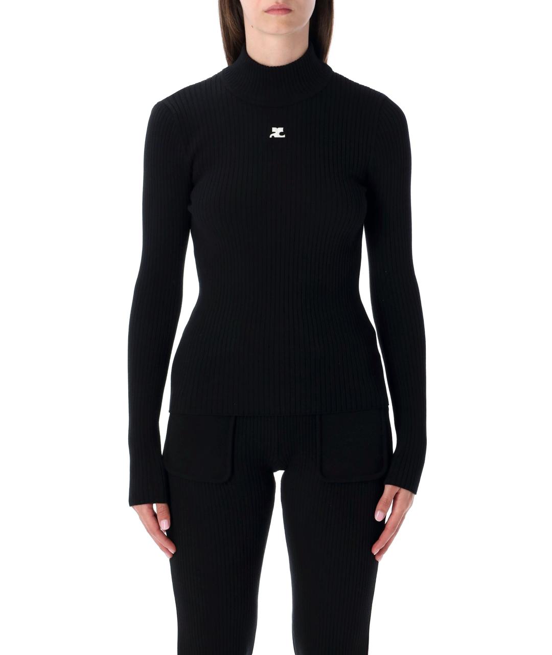 COURREGES Черная вискозная водолазка, фото 2